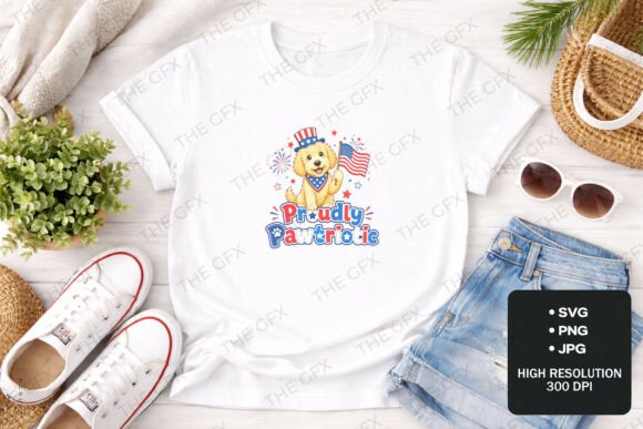 4th of July Patriotic Dog Design SVG