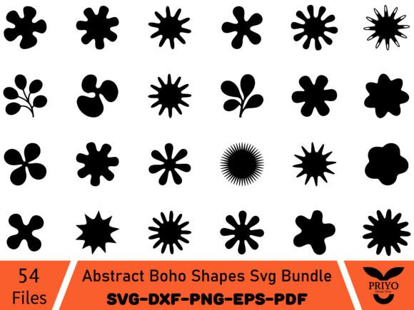 Abstract Boho Shapes Svg Bundle