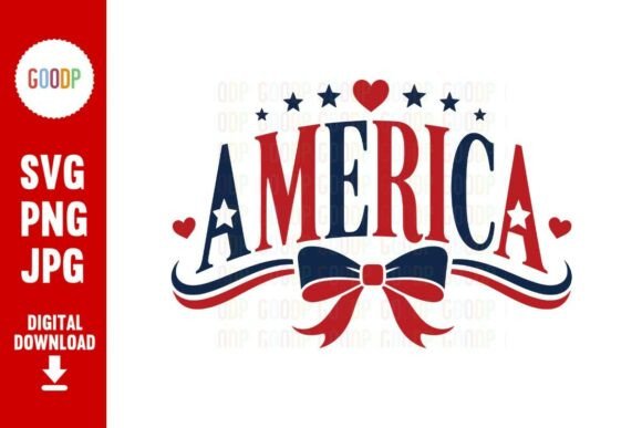 America Bow Coquette Patriotic SVG