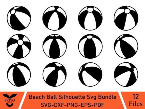 Beach Ball Silhouette SVG Bundle