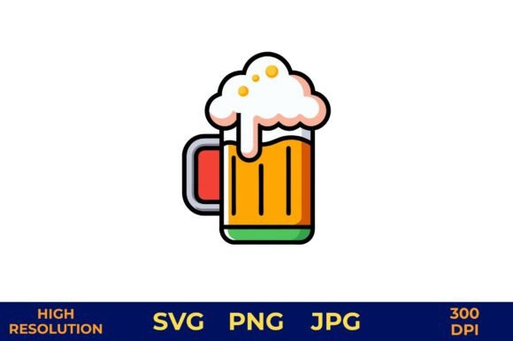Beer Mug Vector with Smiling Foam Face