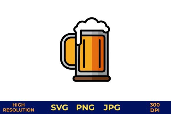 Beer Stein Mug with Frothy Golden Beer
