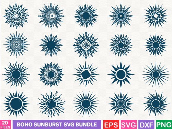Boho Sunburst SVG Bundle
