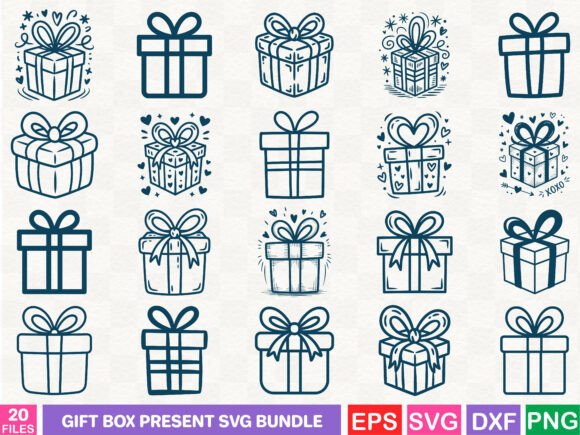 Gift Box Present SVG Bundle