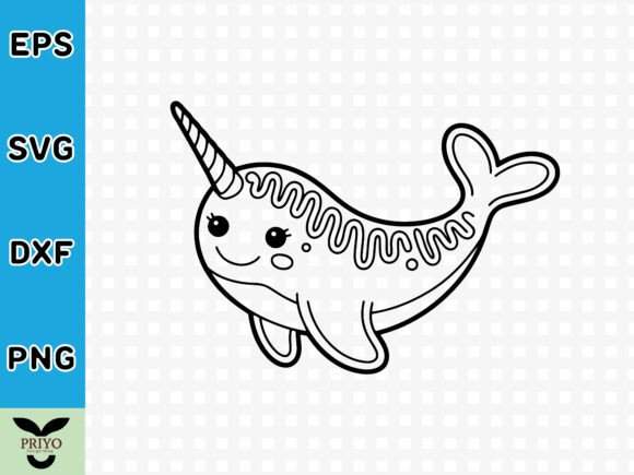 Gingerbread Narwhal SVG