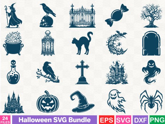 Gothic Halloween Icons SVG Bundle