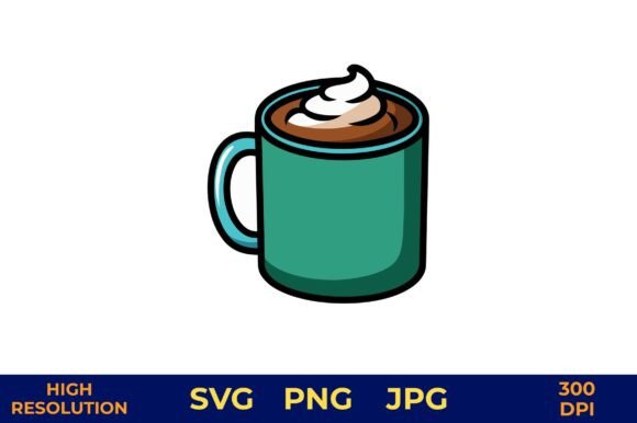 Mug of Hot Cocoa Topped with Whipped