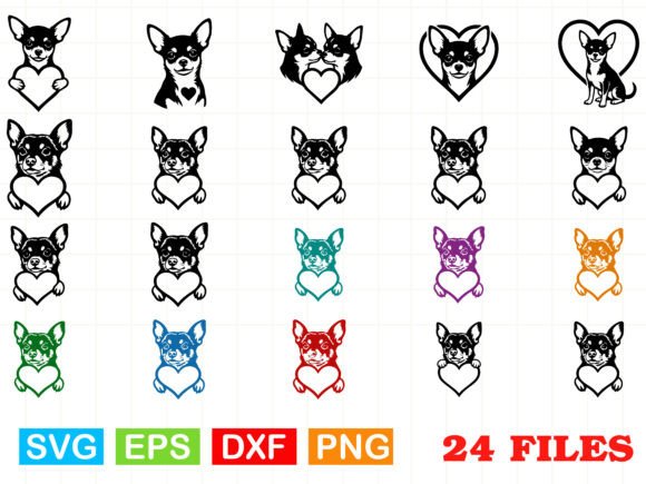 Peeking Chihuahua Heart Valentine Svg