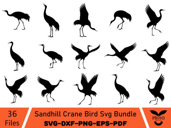 Sandhill Crane Bird Svg Bundle
