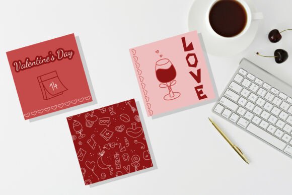 Valentine's Day Square Mug Coasters