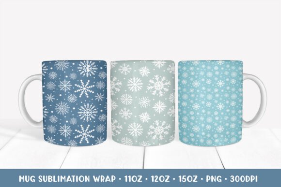 Winter Snowflakes Mug Sublimation Wrap