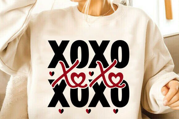 XOXO Hearts Svg, Valentine's Day Png